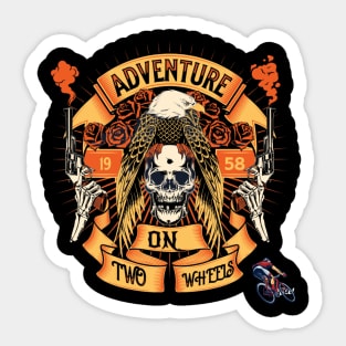 Adventure on two wheels Sticker